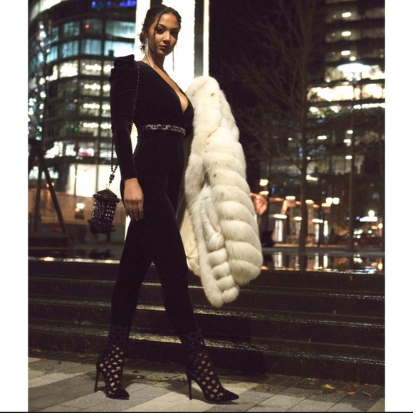 Taylor Deep V Velvet Jumpsuit - Picture 3 of 5